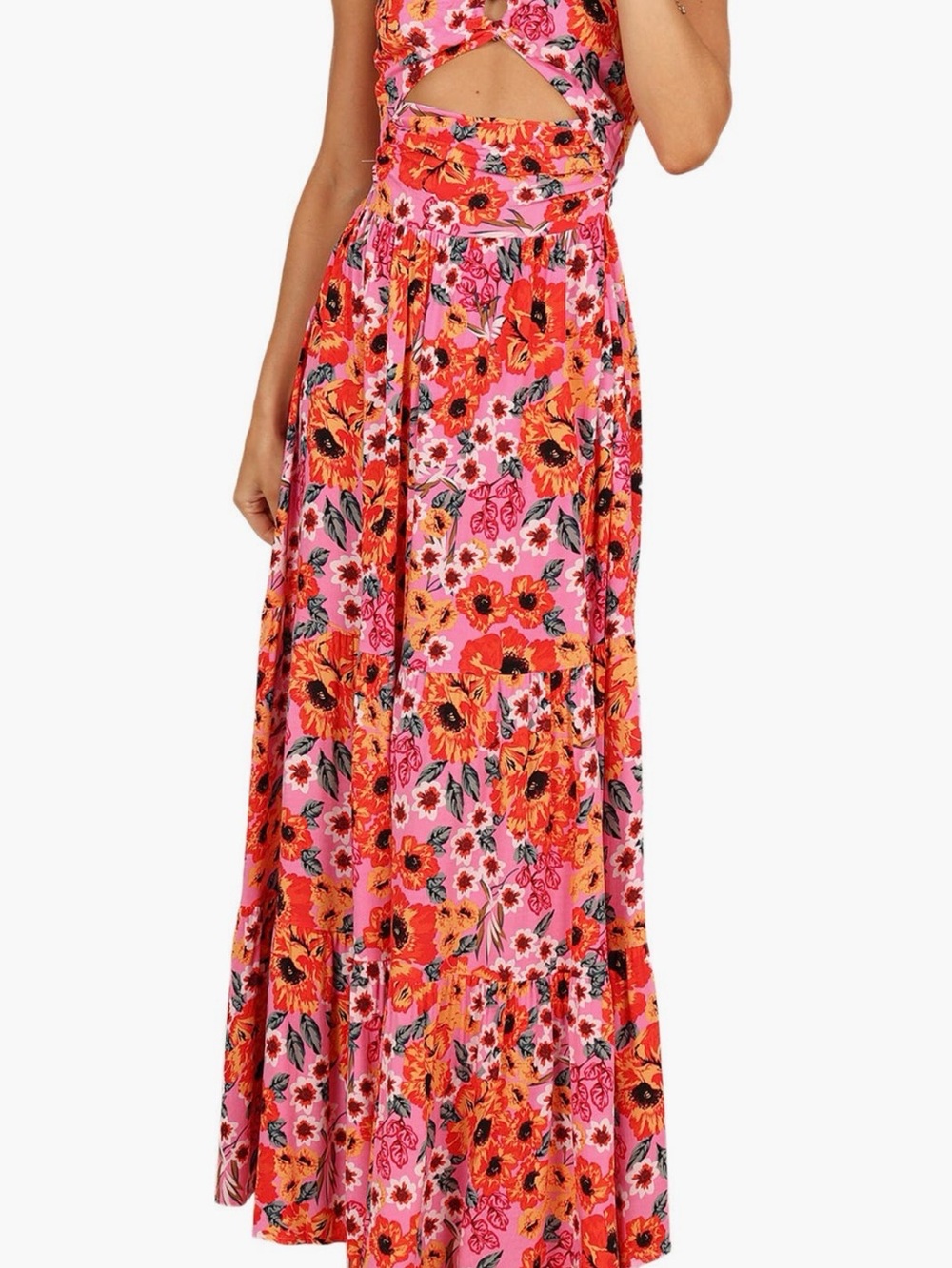 Petal & Pup Pink and Orange Floral Maxi Dress